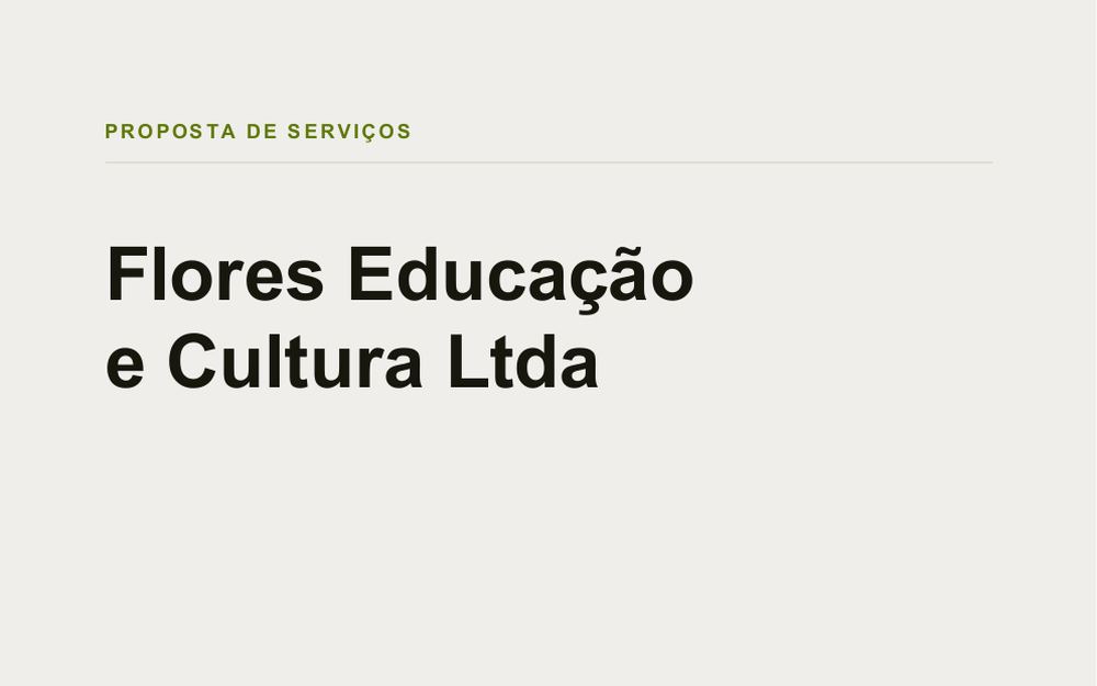 Capa de proposta de projeto desenhada pela Flores