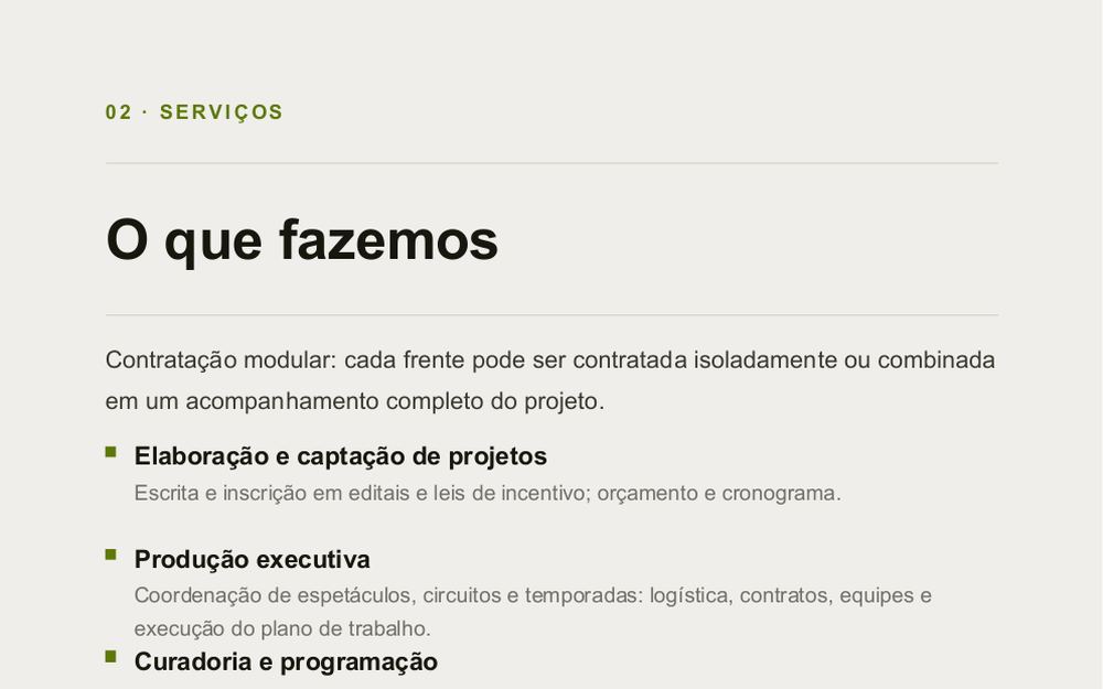 Página de metodologia da proposta