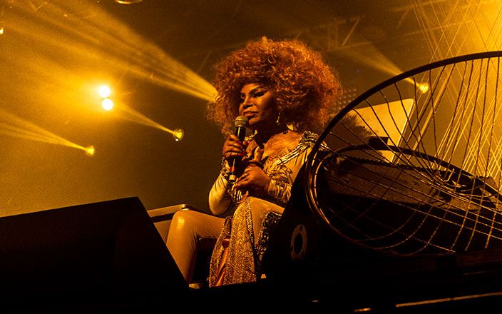Elza Soares no palco do Festival Psicodália
